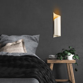 Opviq Lámpara de pared de hierro color crema